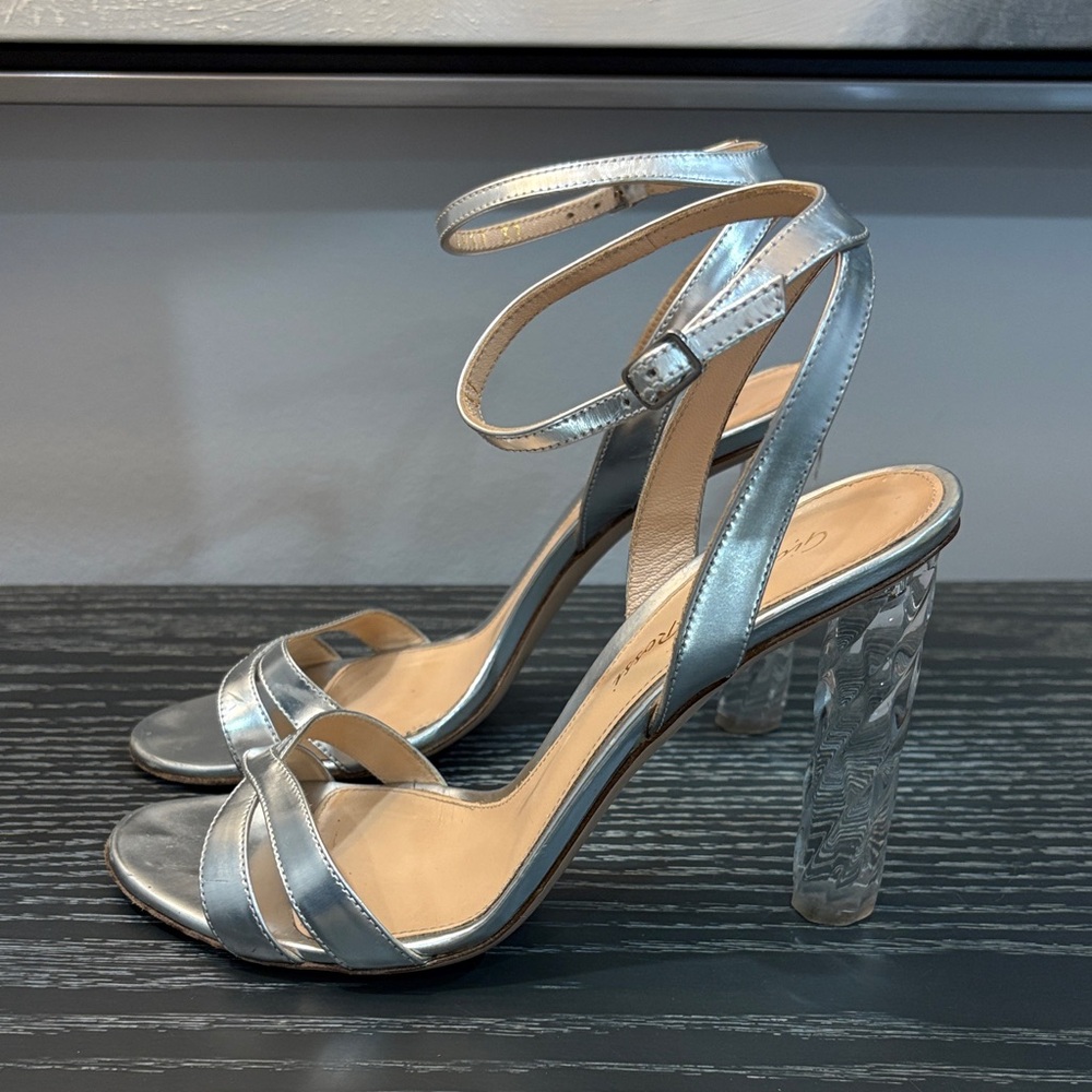 Gianvoto Rossi Silver Strappy Heels